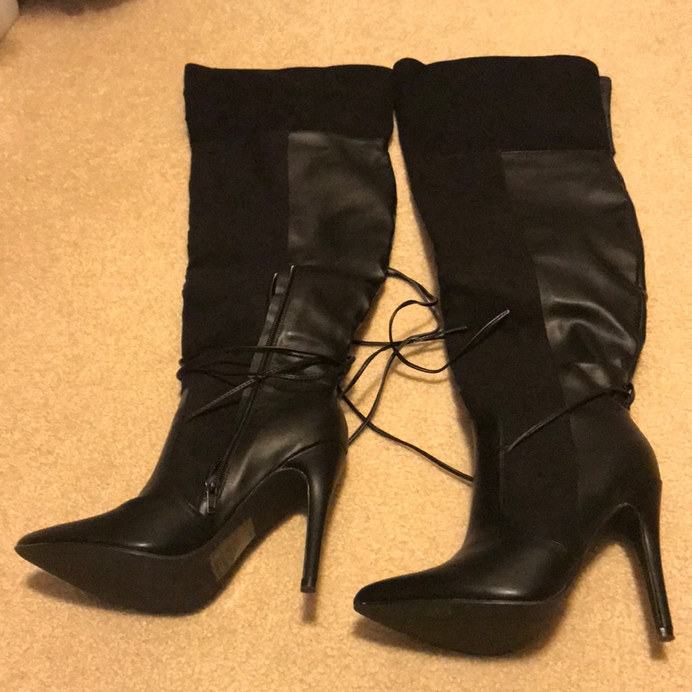 Over the knee black boots size 7.5